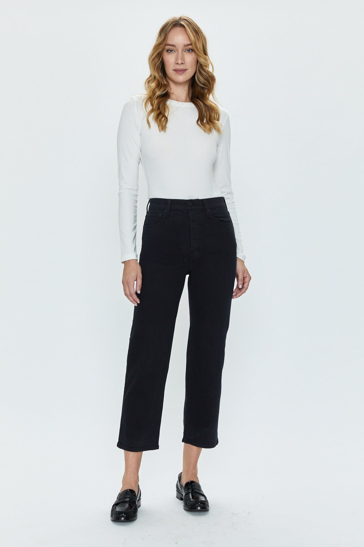 Cassie Crop Super High Rise Straight Crop - Black
            
              Sale